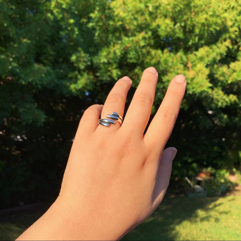 stacked silver ring 💓
